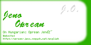 jeno oprean business card